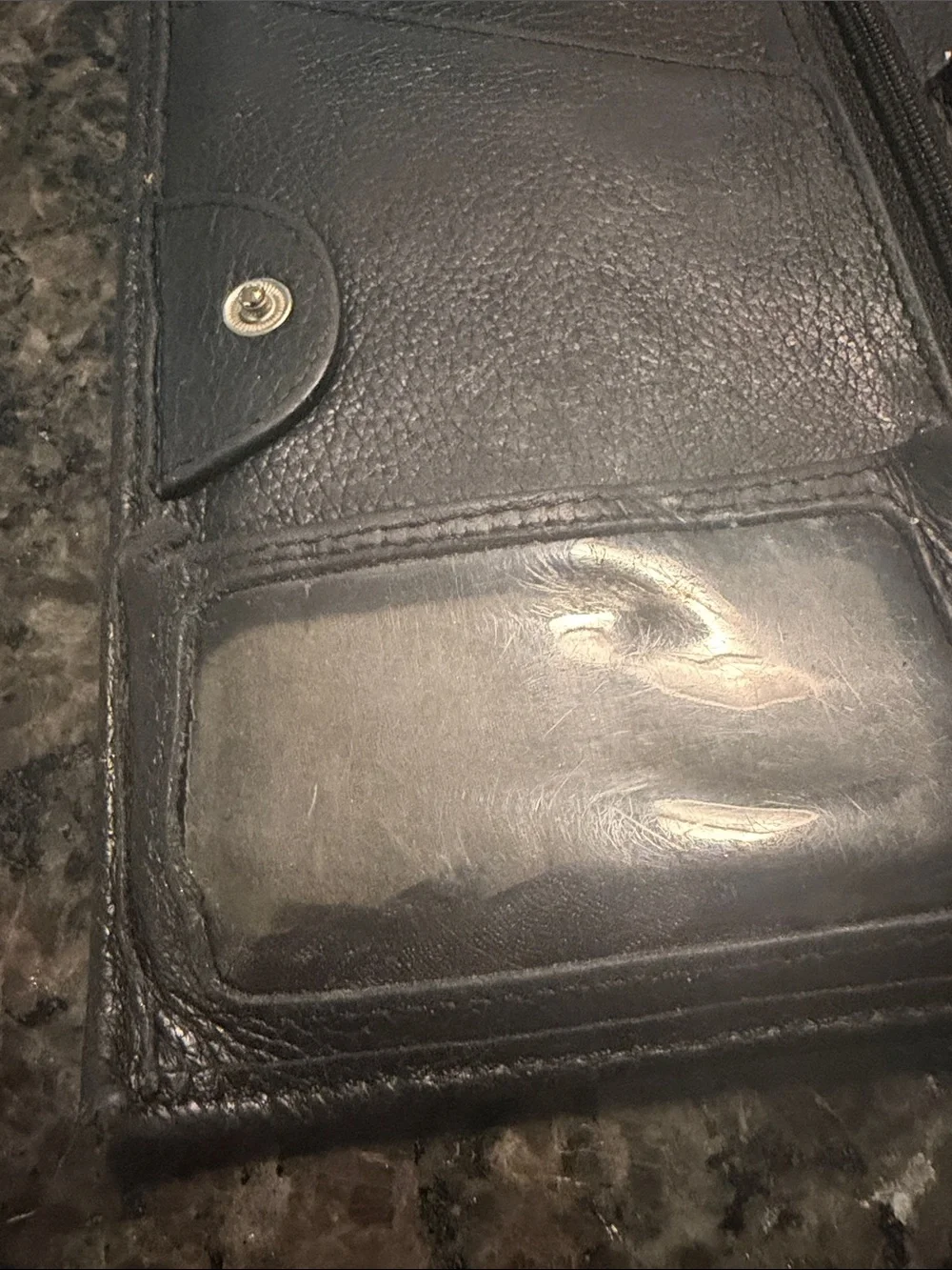 Coach Black Embossed Medallion Leather Wallet Phone Case